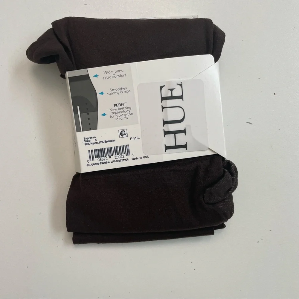 Hue Leggings Super Opaque Control Top Perfit Dark Chocolate Brown Espresso
